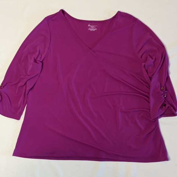 Purple Lane Bryant faux wrapped stretch top - Picture 1 of 6